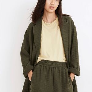 Madewell green Diamond Jacquard Shaw Blazer size M